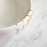 Small Cloud Earrings - very tiny silver puff cumulus charm dangles - upgrade to simple dainty .925 sterling hooks - rain storm weather gift - Constant Baubling