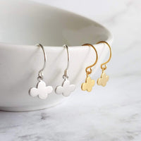 Small Cloud Earrings - very tiny silver puff cumulus charm dangles - upgrade to simple dainty .925 sterling hooks - rain storm weather gift - Constant Baubling