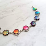 Mermaid Bracelet, fish scale bracelet, rainbow mermaid bracelet rainbow bracelet antique silver bracelet opal rainbow bracelet fish bracelet - Constant Baubling