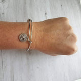 Eye of Horus Bracelet - silver Egyptian moon god celestial round coin charm of protection & healing symbol - wadjet protect health heal gift - Constant Baubling