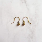 Tiny Ball Earrings, bronze earring, antique brass earring, brass ball earring, little ball earring, ball dangle, bronze ball earring, orb - Constant Baubling