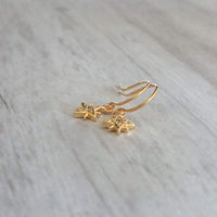 North Star Earrings - tiny gold celestial guide Polaris charm w/ cubic zirconia - wish night sky astonomy gift - 14K gold fill hook option - Constant Baubling