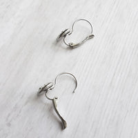 Silver Druzy Earrings, metallic earring, rock earring, stone earring, drusy earring, rough stone earring, stainless steel earring lever back - Constant Baubling