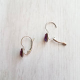 Pink Red Drusy Earring - rough bumpy faux rock druzy/hypoallergenic stainless steel latching leverback - jagged iridescent stone imitation - Constant Baubling
