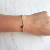 Small Evil Eye Bracelet, delicate rose gold chain, rose gold bracelet, rose gold evil eye, protection bracelet, good fortune bracelet - Constant Baubling