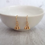 Gold Drop Earrings, little teardrop earring, gold teardrop earring, 3 drop earring, dainty gold earring, 14K solid gold hook opt, small drop - Constant Baubling