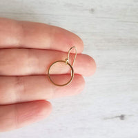 Gold Circle Earrings, gold hoop earring, thin circle earring, small circle earring, thin gold circle earring, thin gold hoop, narrow hoop - Constant Baubling