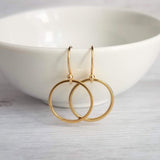 Gold Circle Earrings, gold hoop earring, thin circle earring, small circle earring, thin gold circle earring, thin gold hoop, narrow hoop - Constant Baubling