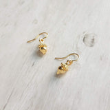 Gold Acorn Earrings, small acorn dangle, golden acorn, squirrel earring, tiny gold acorn, simple earrings, delicate fall earring, autumn ear - Constant Baubling