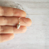 Silver Pine Cone Earrings - small matte silver plated mini pinecone charms on tiny silver plated hooks - minimalist and simple - Constant Baubling