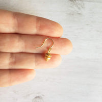 Golden Acorn Earrings, little acorns, shiny/matte gold, autumn earring, fall earring, squirrel earring, small acorns, lightweight dangle - Constant Baubling