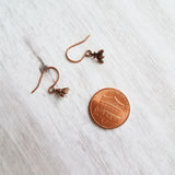 Little Bee Earring - tiny rustic antique copper mini bumblebees & small simple delicate hooks - minimalist spring honeybee hive - honey gift - Constant Baubling