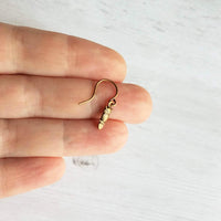 Tiny Owl Earrings - small bronze oxidized brass owlet bird charm, delicate petite little simple owl, forest woods critter gift, baby owl - Constant Baubling