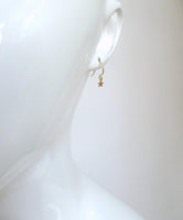 Minimalist Star Earrings, tiny gold star earring, gold star dangle earring, small gold star earrings, mini star earring wishing star earring - Constant Baubling