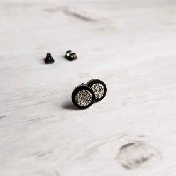 Simple Black Stainless Steel Huggie Earrings – GTHIC