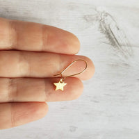 Moon Star Earrings, small gold earring, crescent moon, celestial earring, night sky earring, make a wish, gold moon earring, shooting star - Constant Baubling