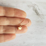 Moon Star Earrings, small gold earring, crescent moon, celestial earring, night sky earring, make a wish, gold moon earring, shooting star - Constant Baubling
