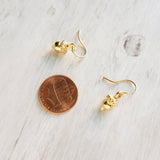 Gold Acorn Earrings, small acorn dangle, golden acorn, squirrel earring, tiny gold acorn, simple earrings, delicate fall earring, autumn ear - Constant Baubling