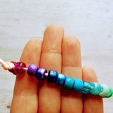 Large Bead Tie On Bracelet, big bead bracelet, chunky bead bracelet, cord bracelet, colorful bead bracelet, acrylic beads, faux glass beads - Constant Baubling