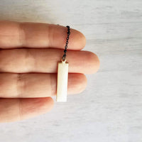 Long Drop Earrings - simple black chain gold drop rectangle - minimalist chic trendy hipster - custom length boho handmade hand crafted - Constant Baubling
