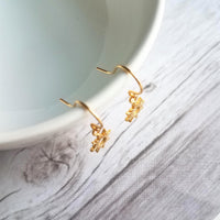 Sun Earrings - gold sunshine earring, gold sun earring, sunshine earring, sunny earring, sun ray earring, tiny sun earring, small sun charm - Constant Baubling