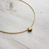 Clover Necklace, shamrock necklace, delicate gold chain, tiny clover charm, small brass clover necklace, good luck necklace, Irish necklace - Constant Baubling