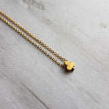 Clover Necklace, shamrock necklace, delicate gold chain, tiny clover charm, small brass clover necklace, good luck necklace, Irish necklace - Constant Baubling