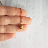 Gold Pine Cone Necklace, small pine cone pendant, gold pinecone, pine cone jewelry, matte gold necklace, dainty gold necklace, little fall - Constant Baubling