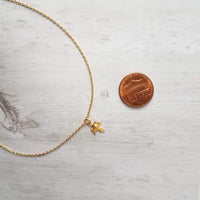 Maple Leaf Necklace, tiny gold leaf, leaf pendant, gold leaf charm, delicate necklace, 14K gold fill chain opt, Toronto necklace autumn gift - Constant Baubling