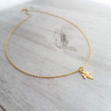 Maple Leaf Necklace, tiny gold leaf, leaf pendant, gold leaf charm, delicate necklace, 14K gold fill chain opt, Toronto necklace autumn gift - Constant Baubling