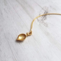 Gold Calla Lily Necklace - gold lily necklace, lily pendant, lily charm, bridesmaid necklace, bridal jewelry, gold lily, simple lily, flower - Constant Baubling
