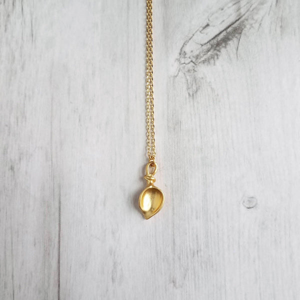 gold lily flower necklace gold Calla lily Necklace