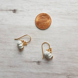 Tiny Pumpkin Earrings - pale grey/gray jack o lantern charm - October birthday/Halloween gift - upgrade 14K gold fill hooks - Constant Baubling
