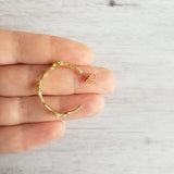 Branch Hoop Earrings, floral circle earring, gold vine earring, vine hoop, rose earring, .925 sterling silver posts, 1 inch hoop, matte gold - Constant Baubling