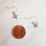 Wishing Star Earrings - North Star earring, Polaris earring, CZ earring, CZ star earring, silver star earring, cubic zirconia, star dangle - Constant Baubling