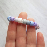 Purple Bracelet, purple bead bracelet, big bead bracelet, large bead bracelet, chunky beads, pony bead bracelet, tie on cord, knot tie cord - Constant Baubling