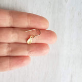 Little Leaf Earrings, matte gold earrings, small gold leaf earrings, simple gold leaves, tiny gold leaf earrings, matte gold leaf dangles - Constant Baubling