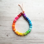 Large Bead Tie On Bracelet, big bead bracelet, chunky bead bracelet, cord bracelet, colorful bead bracelet, acrylic beads, faux glass beads - Constant Baubling