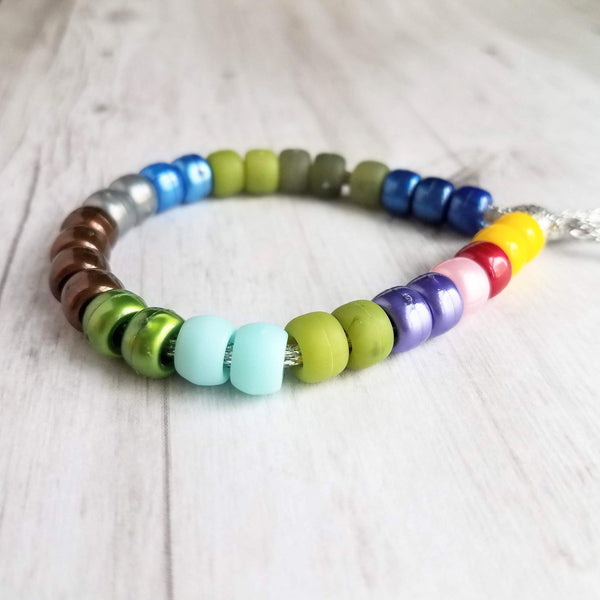 Custom Colorful Pony Bead Bracelets | Stretchy Elastic Stackable
