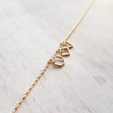 Geometry Necklace - tiny gold square, triangle & hexagon shape charms on thin delicate chain - 14K gold fill available - math necklace, gift - Constant Baubling