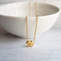 Tiny Leaf Necklace, small leaf necklace, gold fall necklace, simple necklace, dainty necklace, little leaf pendant, small leaf bead, leaflet - Constant Baubling