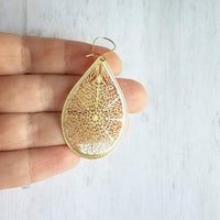 Gold Filigree Teardrop Earring, large statement earring, large drop earring, gold teardrop earring cut out earring large lightweight earring - Constant Baubling