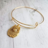 Brussels Griffon Bracelet, gold wire bangle, dog bracelet, Brussels Griffon gift, monkey face dog, griff bracelet, pet jewelry, charm - Constant Baubling