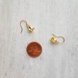 Chick Earrings, gold bird earrings, chubby bird earrings, small gold birds, bird dangle earring, chickadee earring, little baby bird earring - Constant Baubling