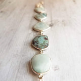 Silver Larimar Stone Bracelet, pale blue gemstone, mottled stone bracelet, light blue stone bracelet larimar bracelet sky baby blue bracelet - Constant Baubling