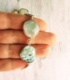 Silver Larimar Stone Bracelet, pale blue gemstone, mottled stone bracelet, light blue stone bracelet larimar bracelet sky baby blue bracelet - Constant Baubling