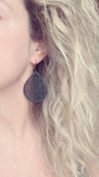Matte Black Filigree Earrings, black teardrop earrings, matte black earring, large tear drop earring, black drop earring, intricate cut out - Constant Baubling
