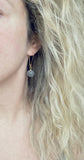 Grey Wool Ball Earrings, needle felt earrings, wooly earring, grey wool earring, tweed earring, latching hook, winter earrings, felted wool - Constant Baubling