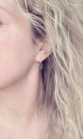 Small Snowflake Earrings, rustic snowflake earring, verdigris patina earring, simple snowflake earring, winter earring, snow jewelry, xmas - Constant Baubling