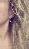 Moon Star Earrings, small gold earring, crescent moon, celestial earring, night sky earring, make a wish, gold moon earring, shooting star - Constant Baubling
